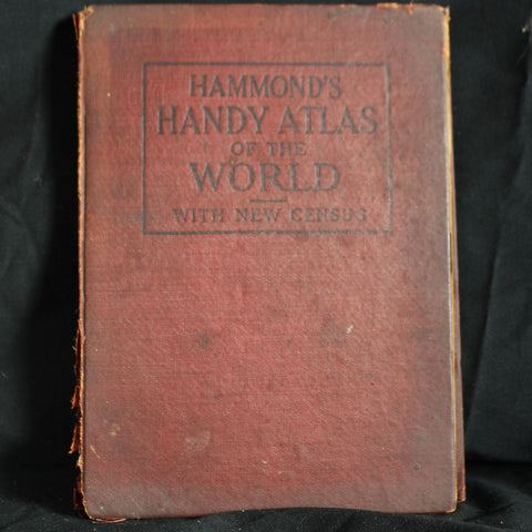 Vintage Hardcover Hammonds Handy Atlas Of The World and New Census, 1913