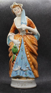Vintage Mid-Century Victorian Lady With Parasol Porcelain Figurine From Occupied Japan