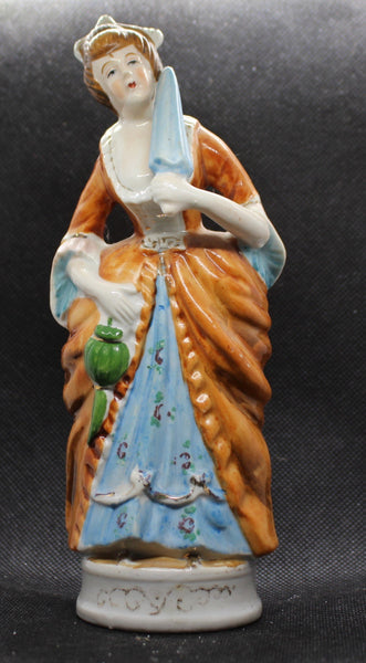 Vintage Mid-Century Victorian Lady With Parasol Porcelain Figurine From Occupied Japan