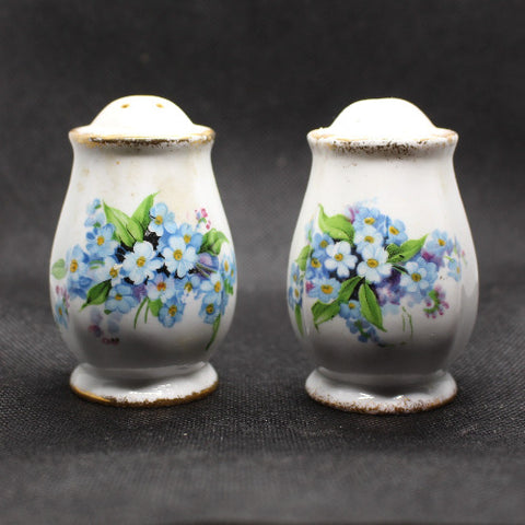 Vintage Bone China Flowered Salt and Pepper Shakers