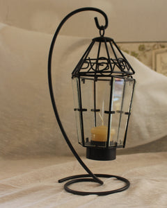 Hanging Metal and Glass Candle Holder