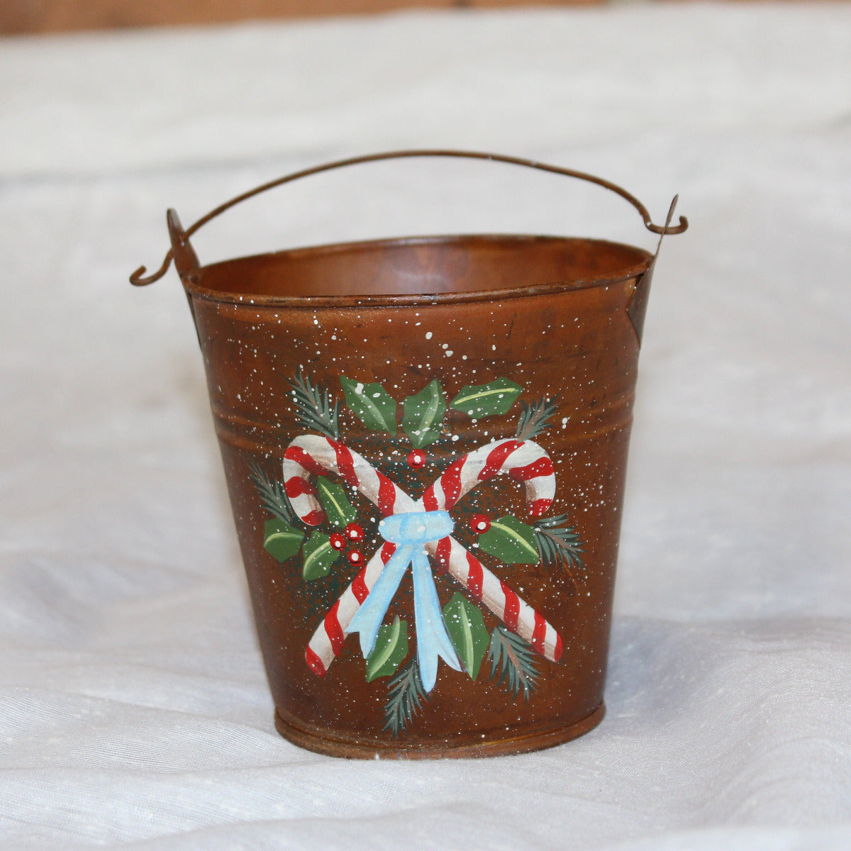 Decorated Ornamental Christmas Bucket
