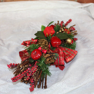 Decorated Ornamental Christmas Bundle Of Sticks With Red Bows