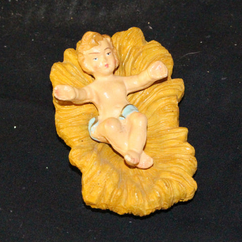 Baby Jesus In A Manger Christmas Ornament Figurine