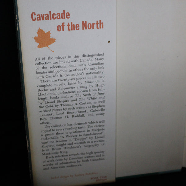 Vintage Calalcade of the North, An Entertaining Collection of Distinguish Writing by Canadian Authors, 1958