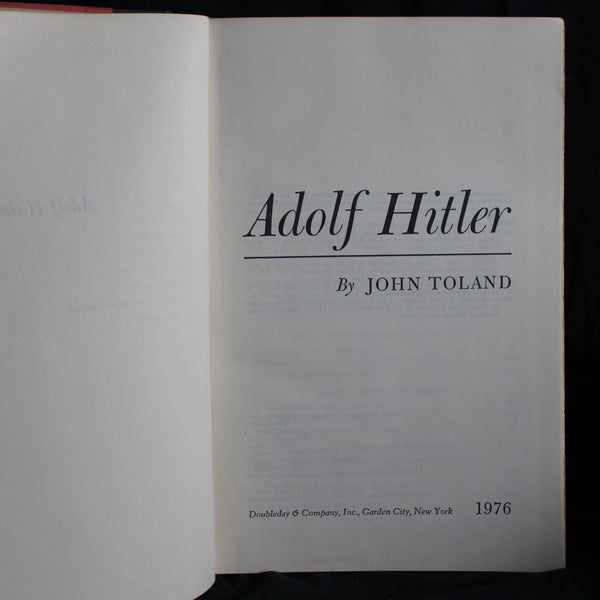 Hardcover First Edition Adolf Hitler: The Definitive Biography by John Toland, 1976