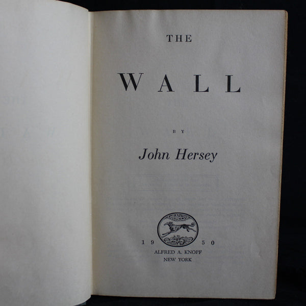 Vintage Hardcover First Edition The Wall by John Hersey, 1950