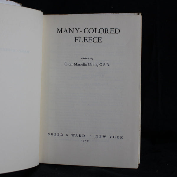 Vintage Hardcover First Edition Many-Colored Fleece Hardcover by ed. Sister Mariella Gable, 1950