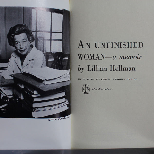 Vintage Hardcover First Edition An Unfinished Woman: A Memoir by Lillian Hellman, 1969