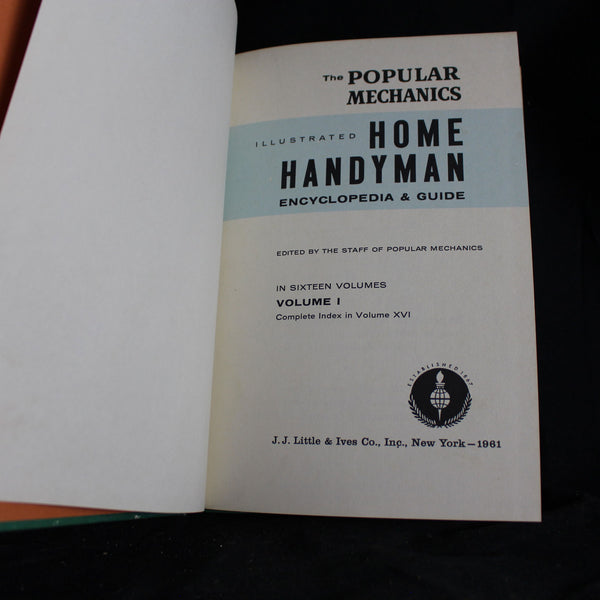 Vintage Hardcover Popular Mechanics Illustrated Home Handyman Encyclopedia & Guide Volume 1, 1961