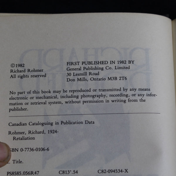 Hardcover First Edition Retaliation by Richard Rohmer, 1982