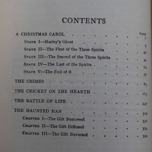 Vintage Hardcover Christmas Books: A Christmas Carol, The Chimes, The Cricket on the Hearth, The Battle of Life, The Haunted Man by Charles Dickens, 1913