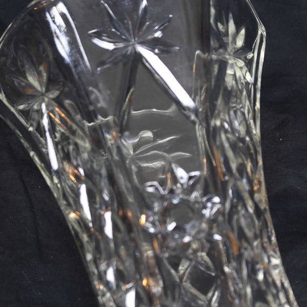 Large Vintage Diamond and Star Cut Crystal Vase