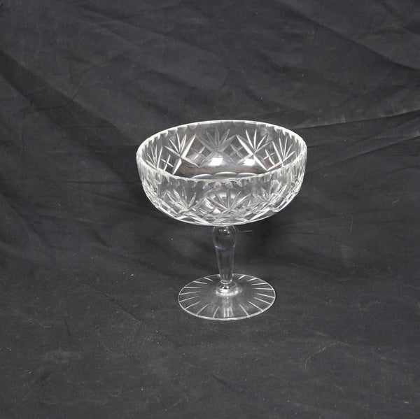 Vintage Pedestal Crystal Bowl With Star Pattern