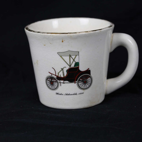 Vintage Mid-Century Georgian China Coffee Cup With 22kt Gold Rim Winton Automobile 1898