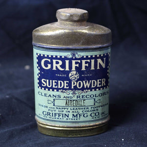 Vintage Tin GRIFFIN Suede Powder New York Front