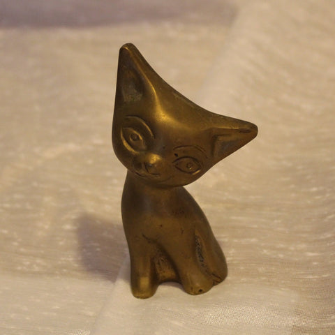 Vintage Brass Cat Figurine