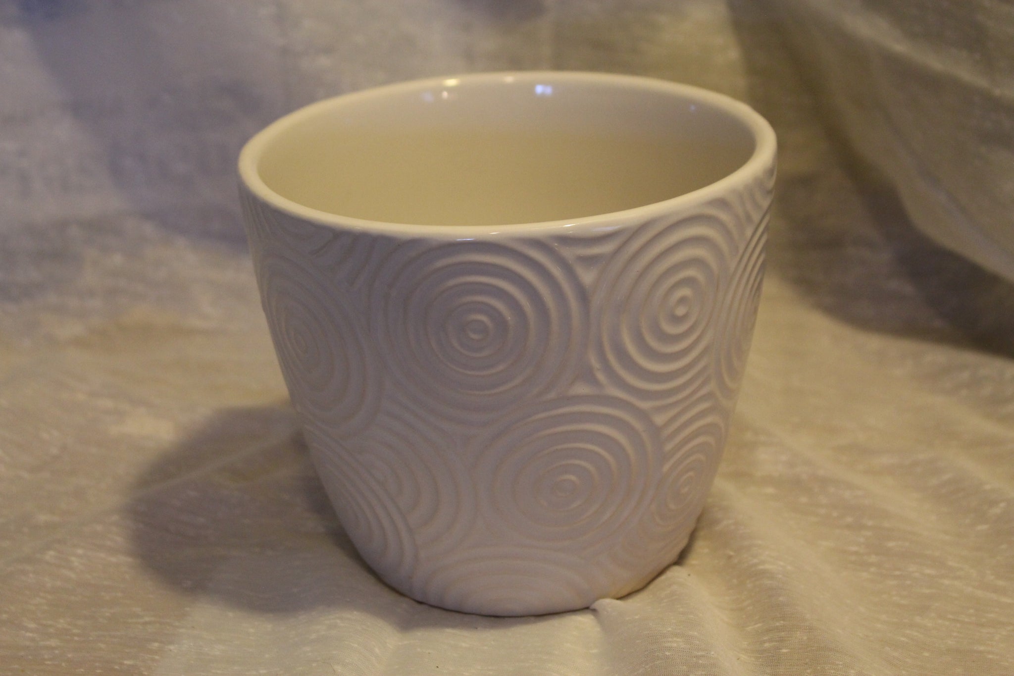 White Porcelain Vase Plant Holder