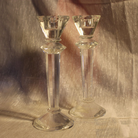 Pair of Crystal Candle Holders