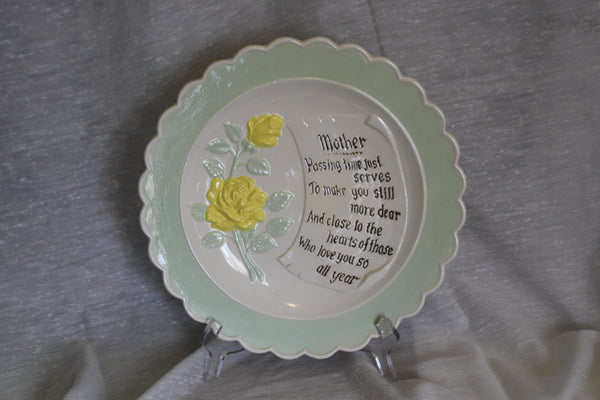 Vintage Handmade Ceramic Plate For Mother