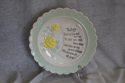 Vintage Handmade Ceramic Plate For Mother