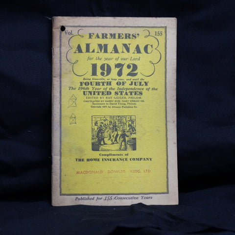 Vintage 1972 Farmers Almanac