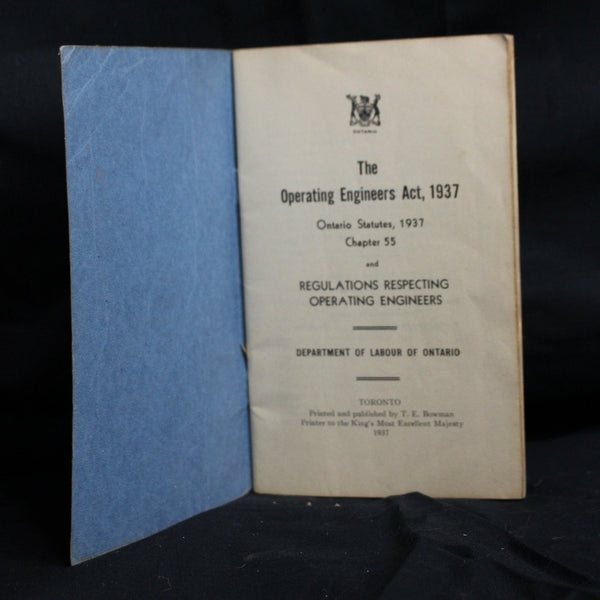Vintage Information Book - The Operating Engineers Act 1937