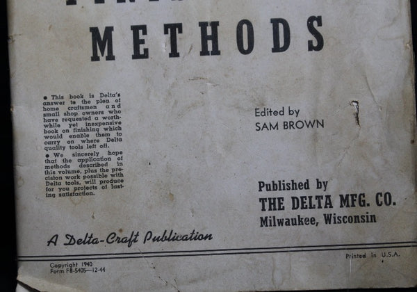 Vintage Information Book - Practical Finishing Methods, 1940