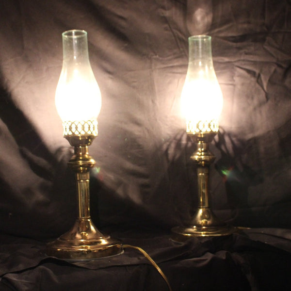 Pair of Touch Control Tri-Light Hurricane Table Lamp