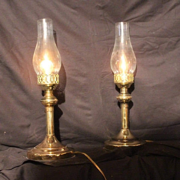 SOLD! Pair of Touch Control Tri-Light Hurricane Table Lamps