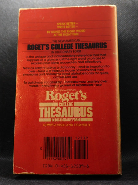 New American Roget's College Thesaurus in Dictionary Form