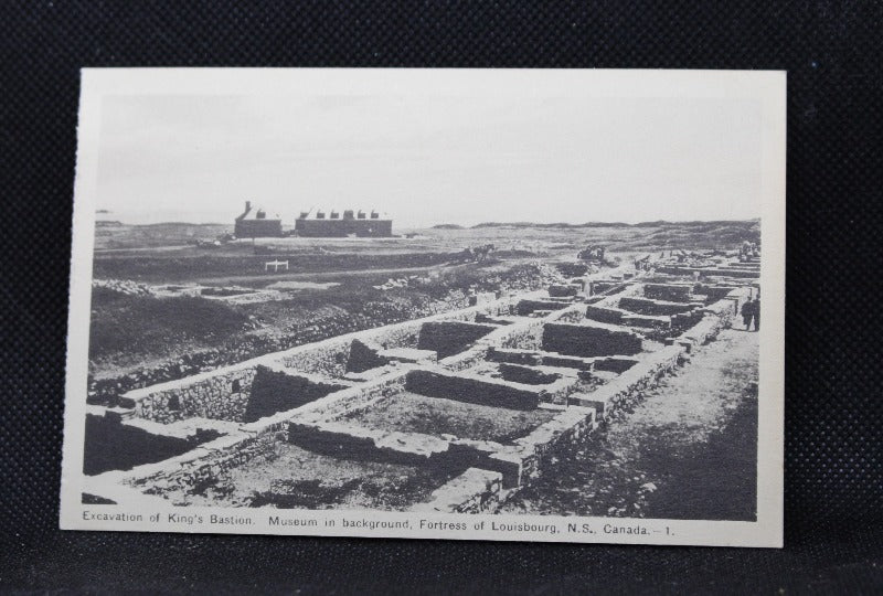 Vintage Lot of 10 Fortress Louisbourg, Nova Scotia Black and White Postcards 1955, Never Used