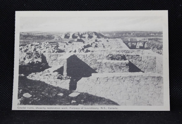 Citadel Ruins Vintage Miniature View Black and White Album of 10 Fortress Louisbourg, Nova Scotia 1955 Postcards, Never Used
