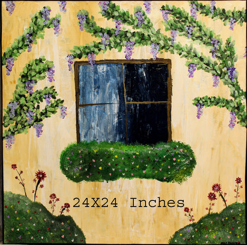 Original Acrylic Painting A Window On Spring - 00195
