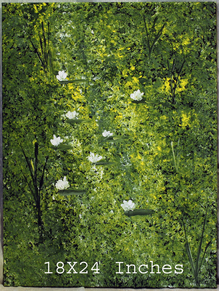 New Original Acrylic Painting Flowering Bush -189