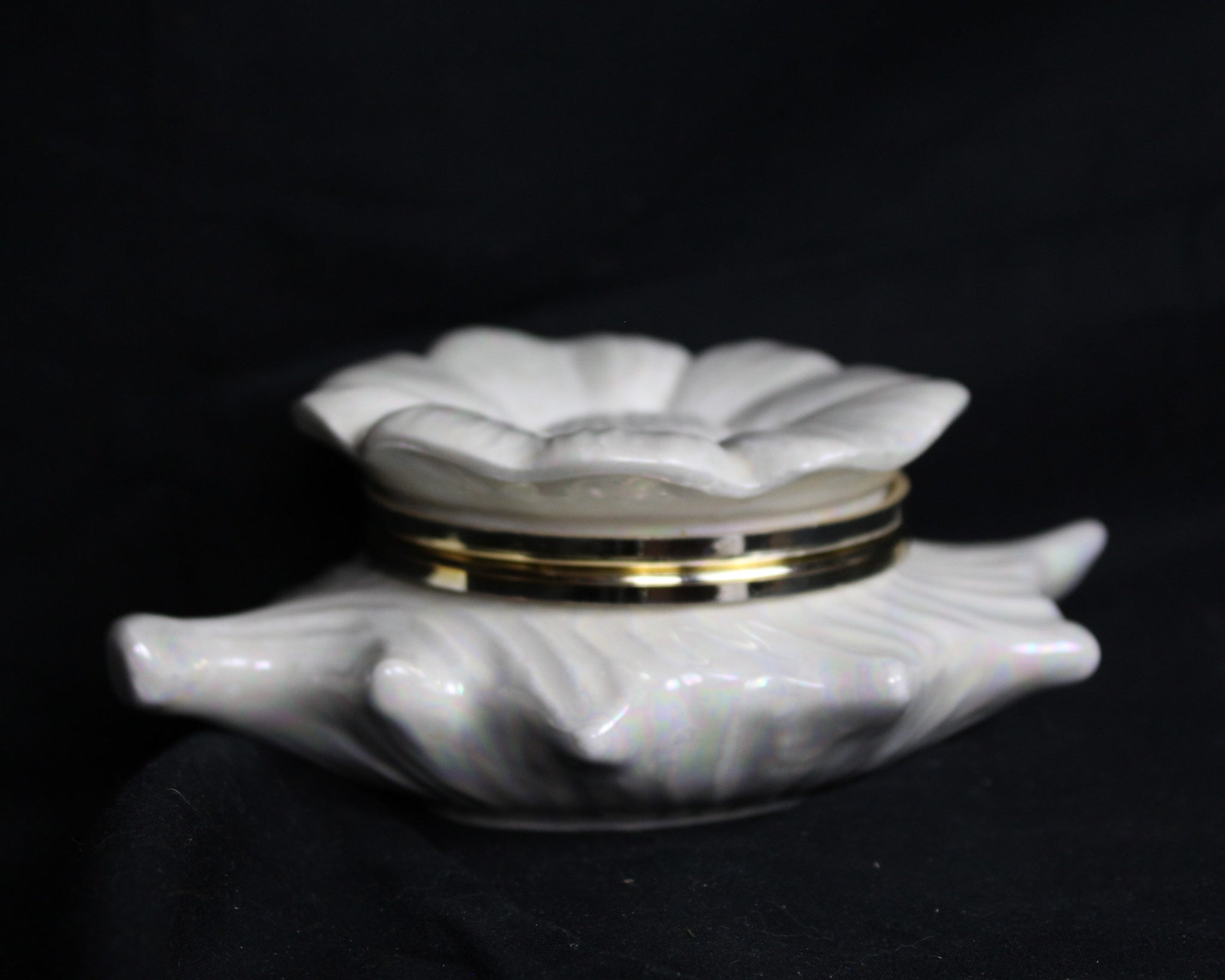 Vintage Scotch Thistle Shaped Porcelain Container with Hinged Lid